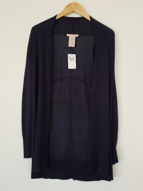 Philosophy Black Cardigan Sweater Size M 100% Viscose NWT